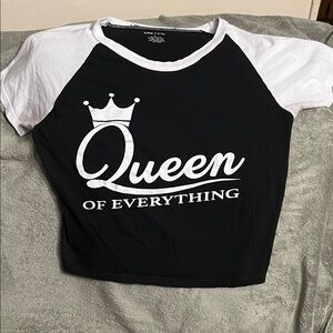 On Fire Black and White Queen Crop Top